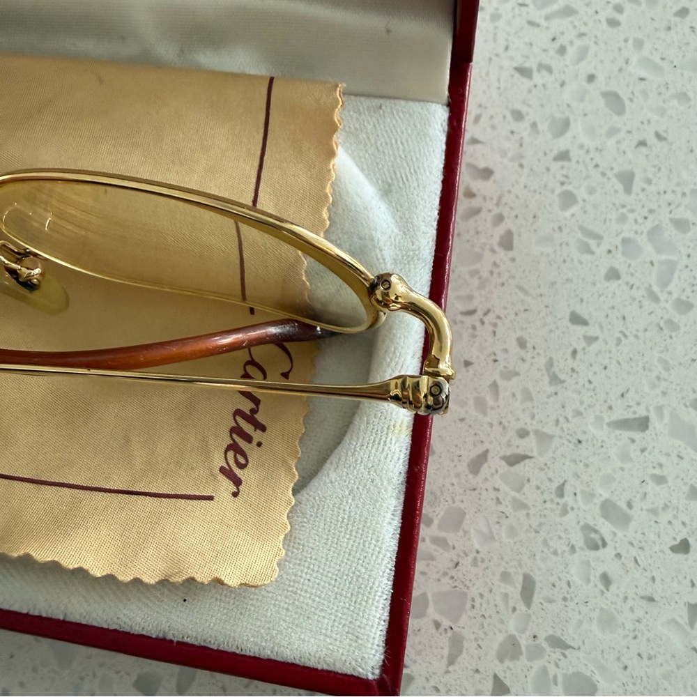 Authentic and Vintage Cartier Orfy Gold Glasses - Picture 6 of 8